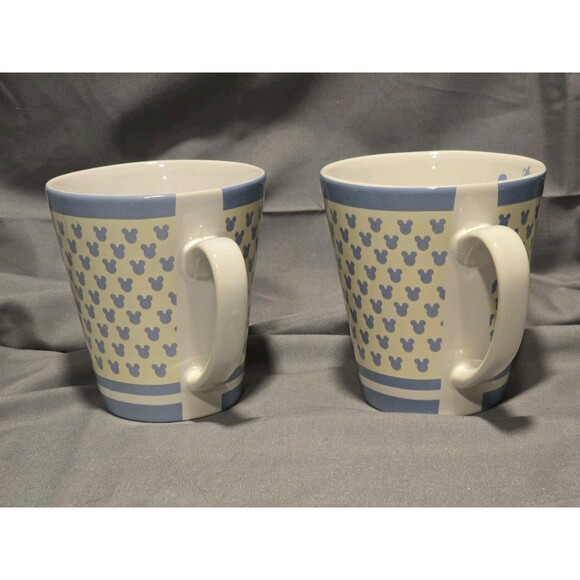 Set Of 2 Chef Mickey Mugs Pale Yellow & Blue - Picture 2 of 10
